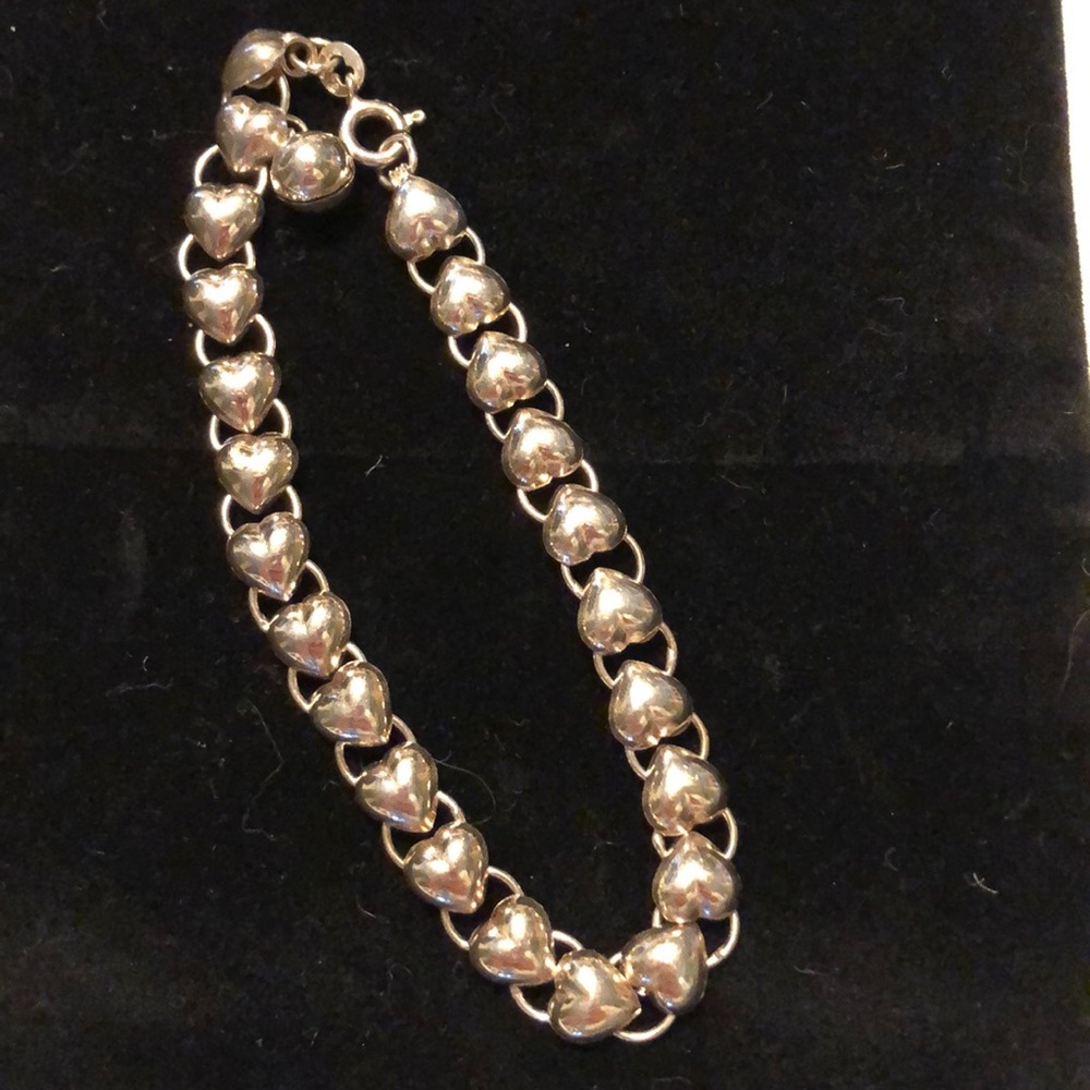 Sterling silver heart bracelet